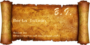 Berta István névjegykártya
